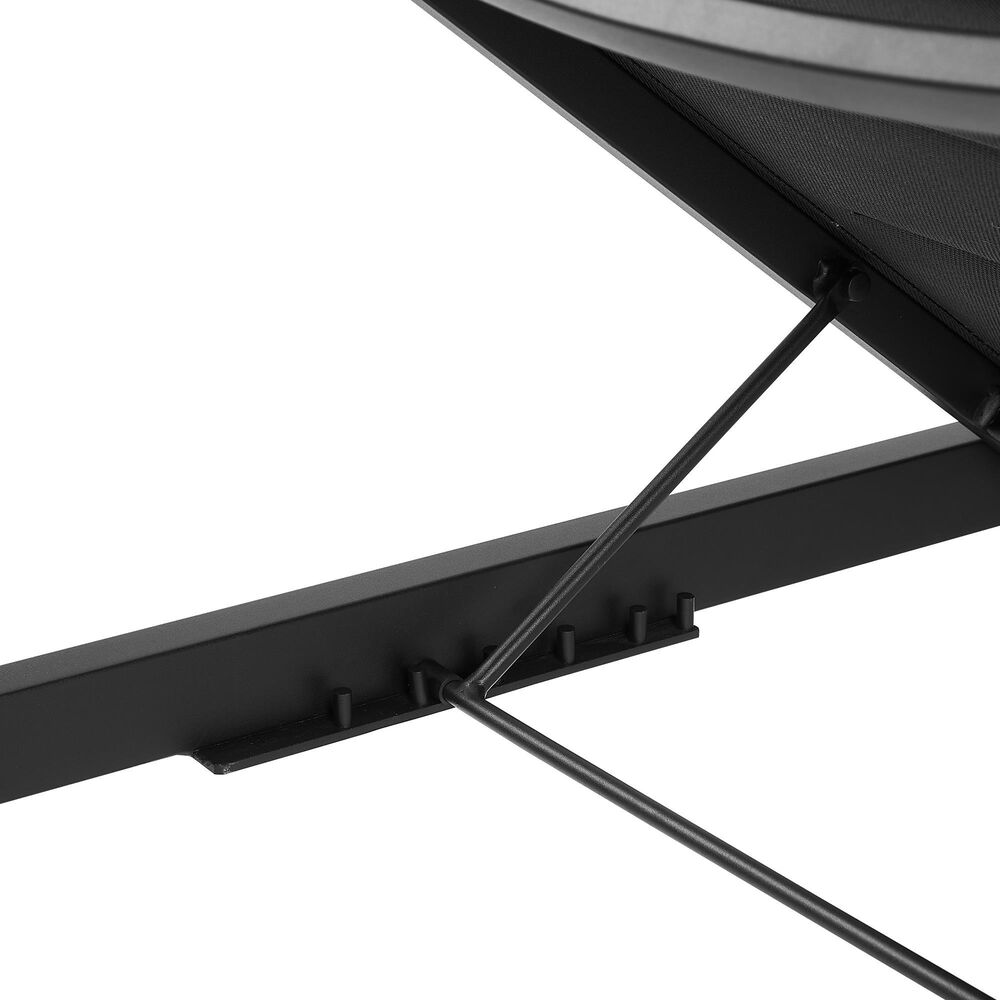 Linon Home Decor Holland Patio Chaise Lounge in Black, , large