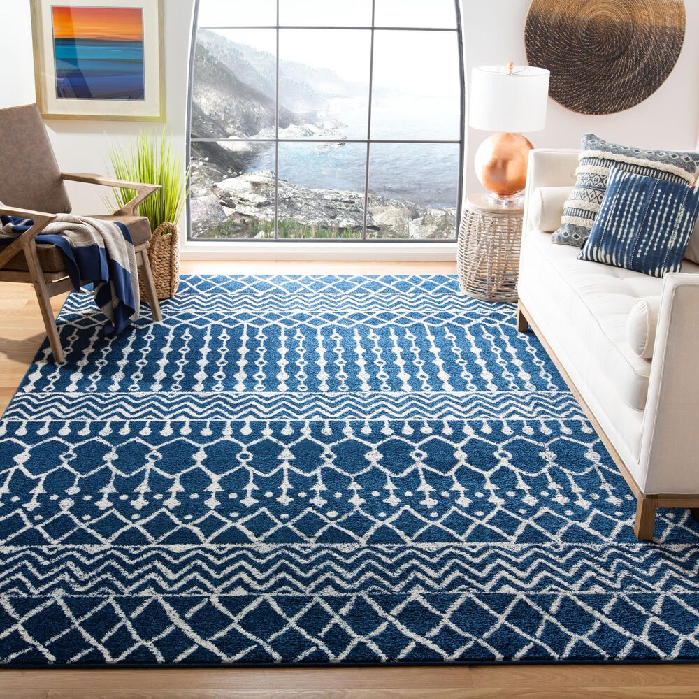 Safavieh Tulum TUL270N 8&#39; x 10&#39; Navy and Ivory Area Rug, , large