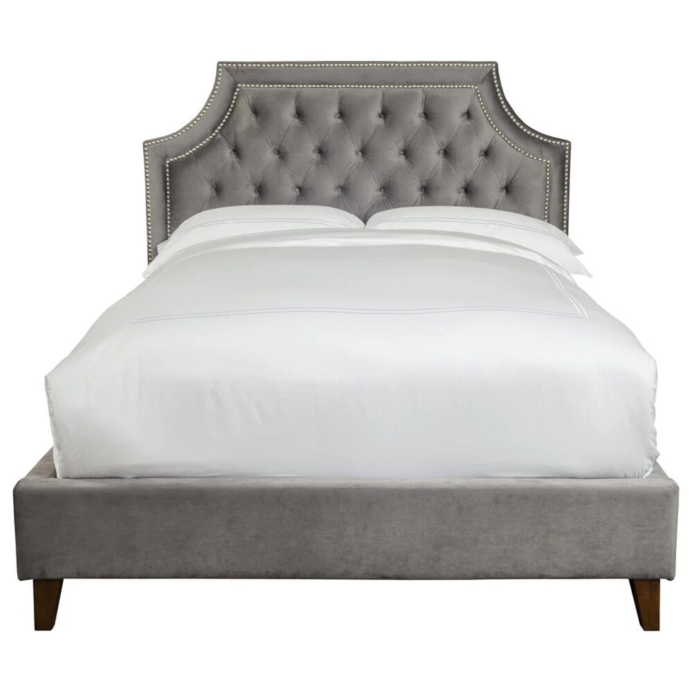 Simeon Collection Jasmine King Upholstered Bed in Flannel Nebraska