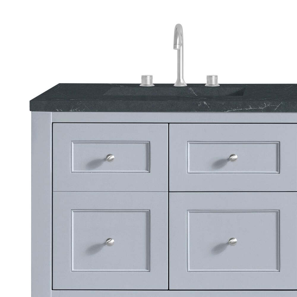 James Martin Vanities Breckenridge 60&quot; Double Bathroom Vanity in Serenity Blue with 3 cm Charcoal Soapstone Quartz Top and Rectangular Sinks, , large