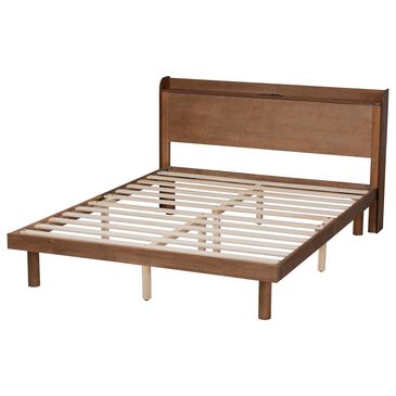 Baxton Studio Decker Full Platform Bed in Walnut Brown, , large