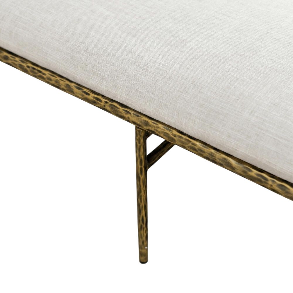Furniture of America Lalia Metal Padded Upholstered Bench in Matte Gold, , large
