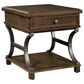 Hekman Wexford Drawer Lamp Table in Brown and Antique Pewter, , large