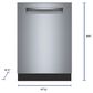 Bosch 500 Series 24" Built-In Pocket Handle Dishwasher with 8 Wash Cycles in Stainless Steel, , large
