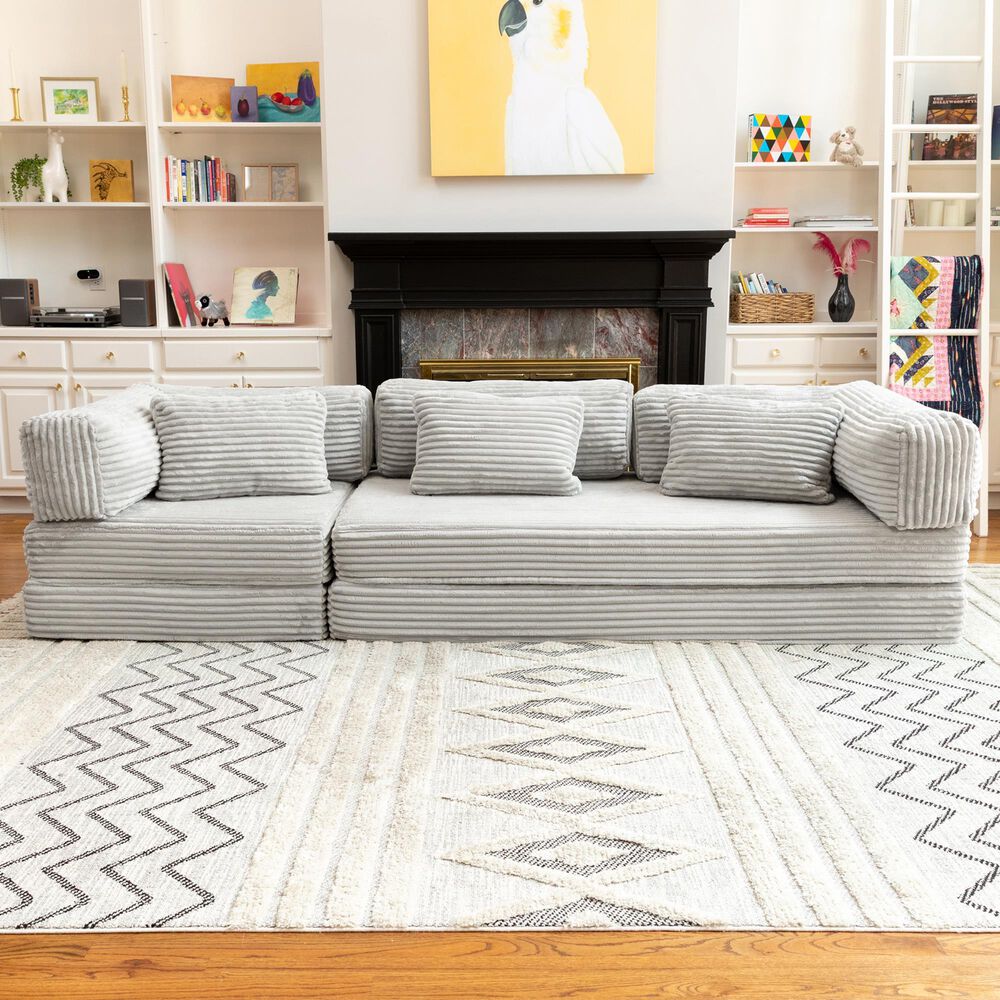 Jaxx Unsofa Stationary Sofa in Light Grey, , large