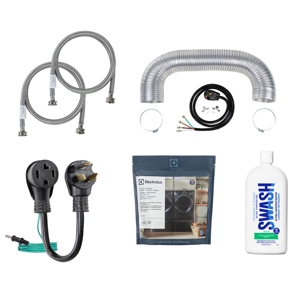 Petra Industries Inc 5-Piece Laundry 4-Prong Laundry Accessory Kit in Black and Silver, , large