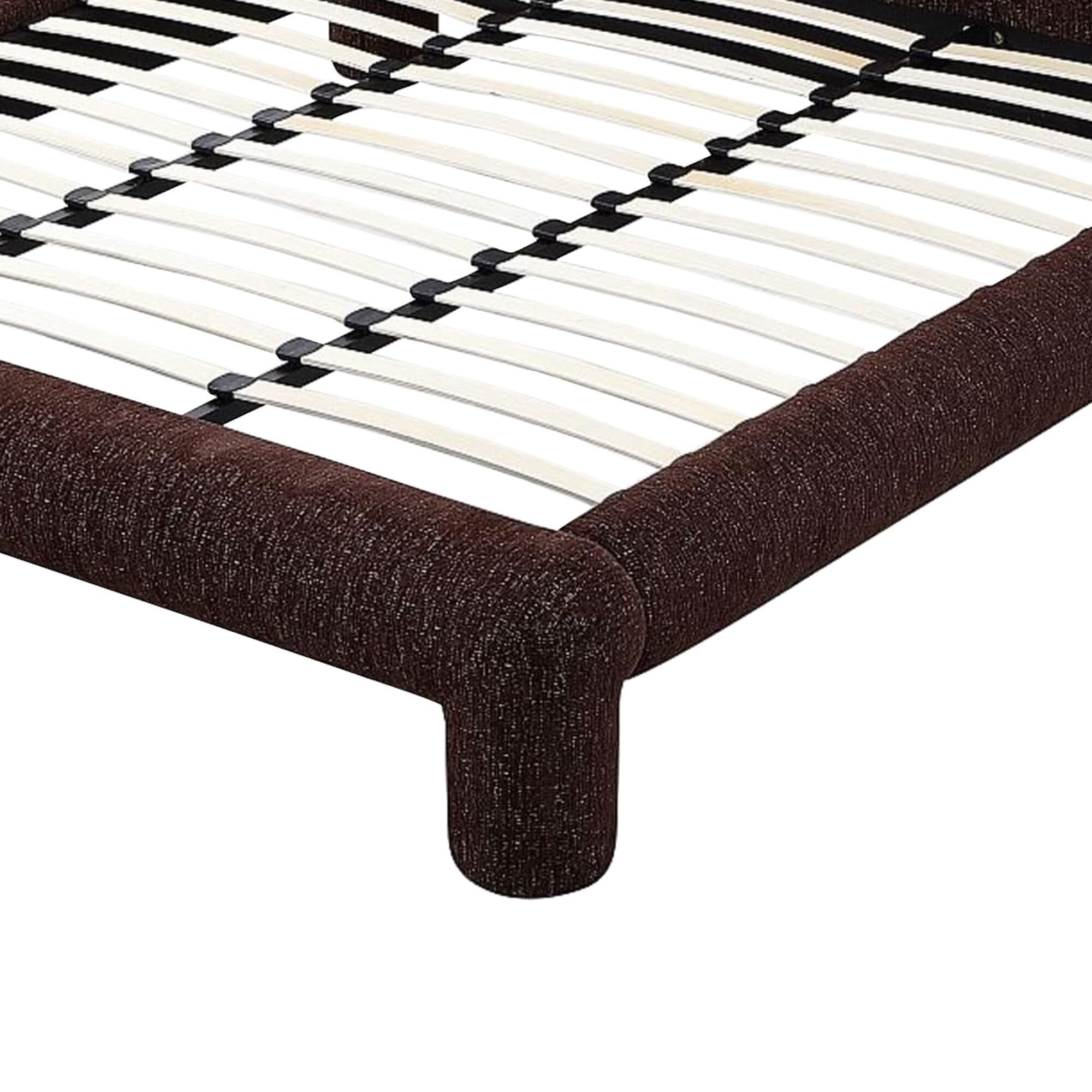 37B Anansi Mocoa Queen Upholstered Platform Bedframe in Mongoose