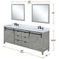 Lexora Home Marsyas 80" Double Bathroom Vanity in Rustic Brown with White Quartz Top and Rectangular Sinks, , large