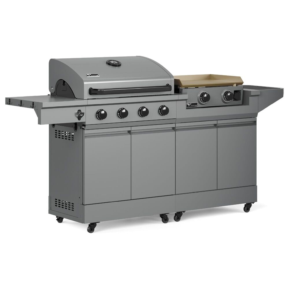Tytus Anaheim and Emberwood 3-Piece Modular Duo with 2-Burner Gas Griddle in Gunmetal Gray, , large