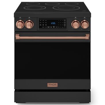 Thor Kitchen Gordon Ramsay 4.55 Cu. Ft. 30" Professional Electric Range with Rose Gold Handle Kit in Black, , large