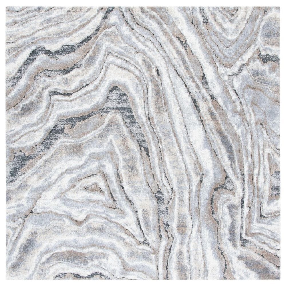Safavieh Cyrus Shag 6"7" Square Beige and Grey Area Rug, , large