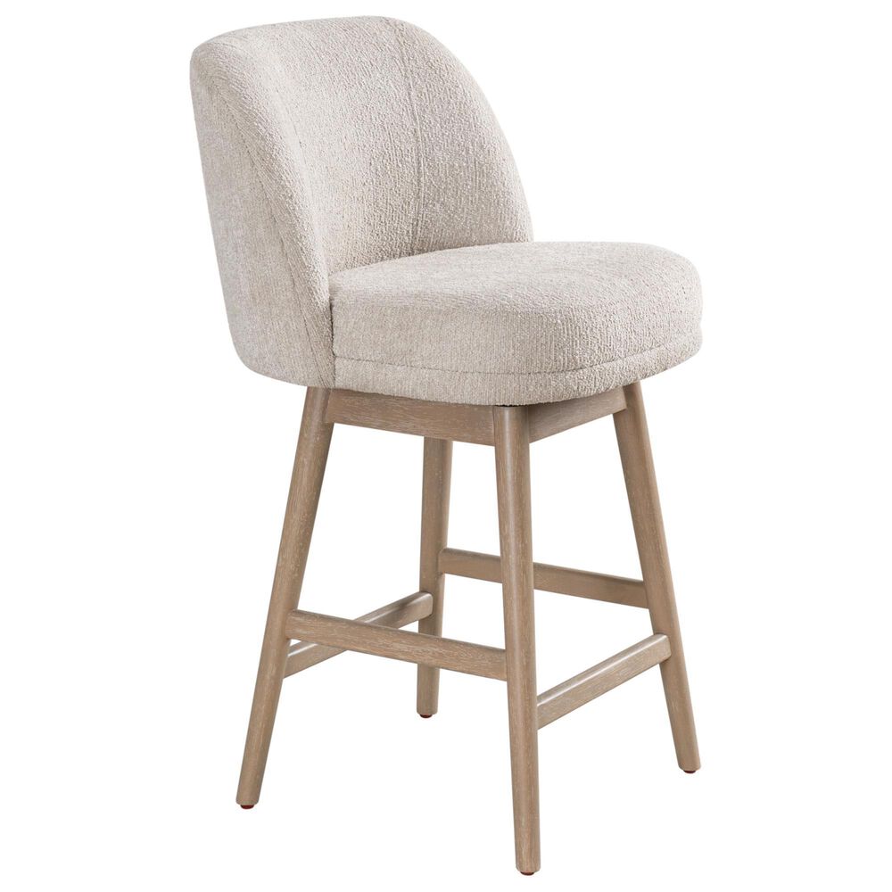 Armen Living Sadie 26" Swivel Counter Height Stool in Washed Wood, , large
