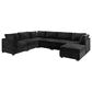 Noviland HOMLUX 7-Piece Mod Sectional with Chaise in Black, , large