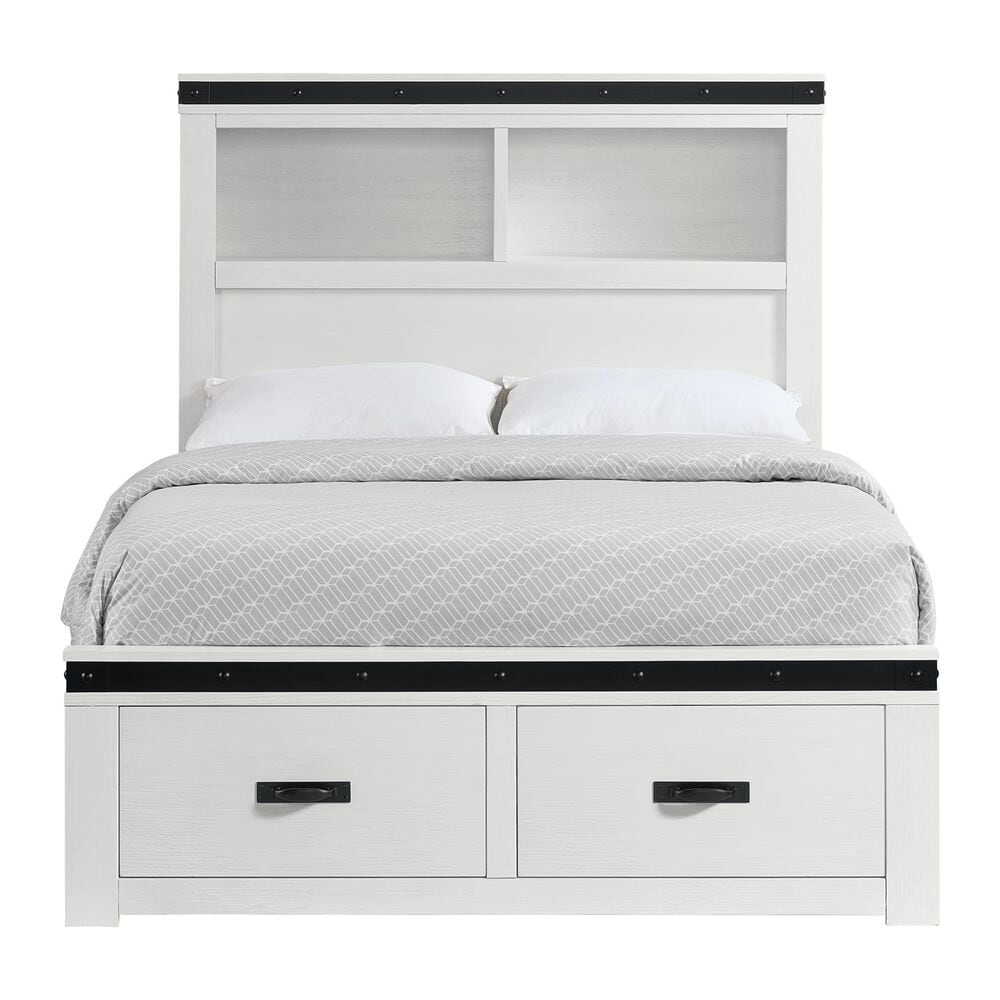 Mayberry Hill Wade Full Storage Bed in White and Black, , large