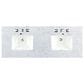 James Martin Vanities Addison 60" Double Bathroom Vanity in Glossy White with 3 cm Carrara White Marble Top and Rectangular Sinks, , large
