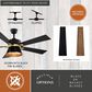 Vaxcel Scottsdale 52" LED Ceiling Fan in Black and Gold, , large