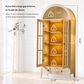 HOMLUX 71" Arched Curved Storage Cabinet in White, , large