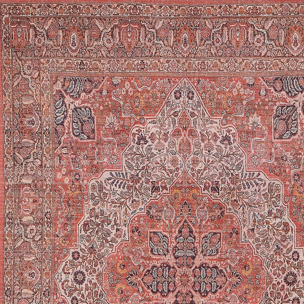 Feizy Rawlins 2&#39;7&quot; x 8&#39; Terracotta and Multicolor Runner, , large