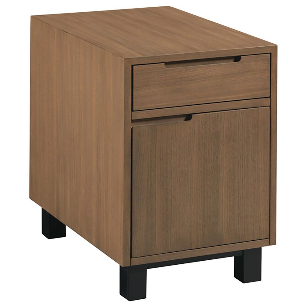 American Drew Gibbs Chairside Chest in Walnut and Black, , large