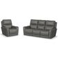 Flexsteel Carter Power Reclining Sofa and Recliner in Gray, , large