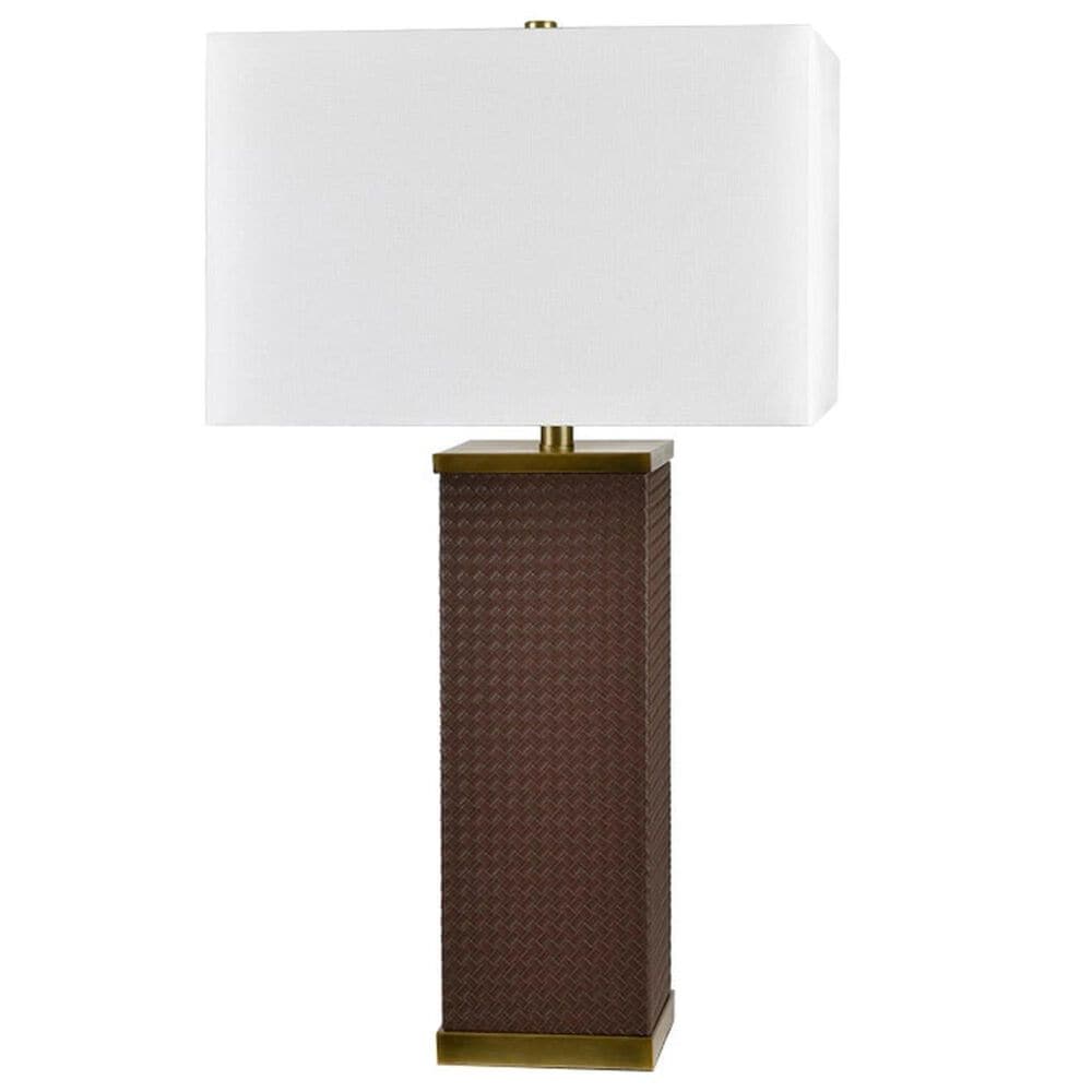 Slatehouse Ashwin Table Lamp in Brown and Brass, , large