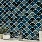 Ms International Azul Scallop 12" x 12" Porcelain Tile Mosaic Sheet, , large