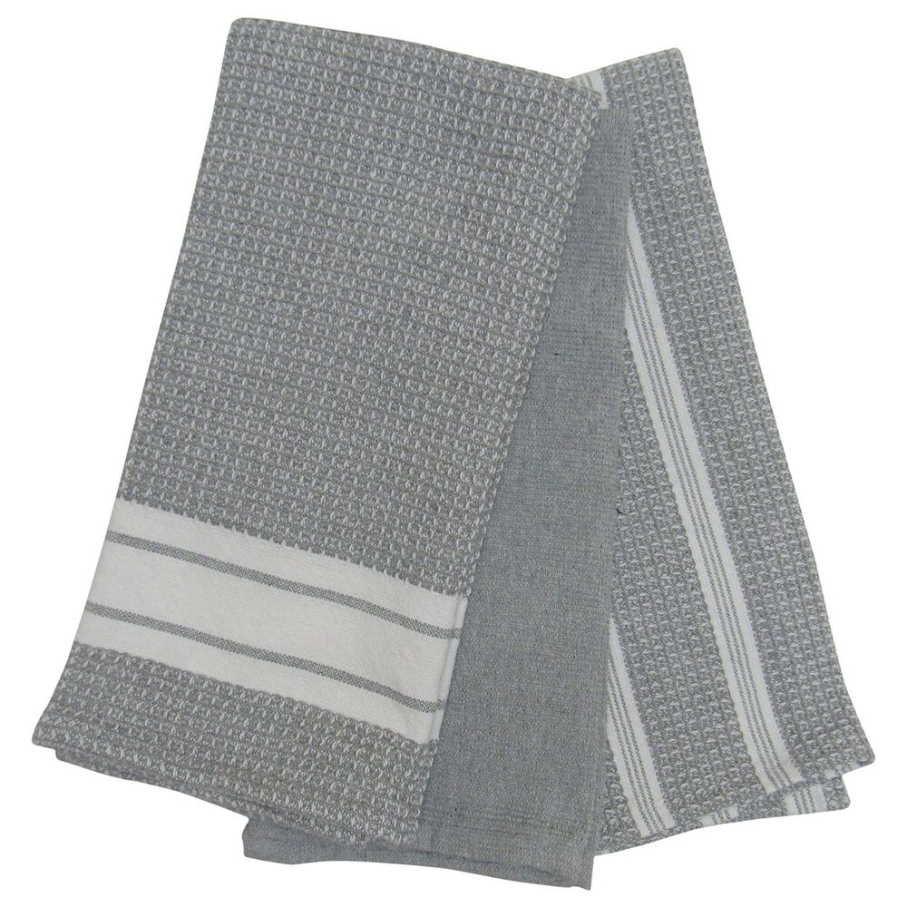 Willow & Hem Verona Kitchen Towel in Silver (Set of 3), , large