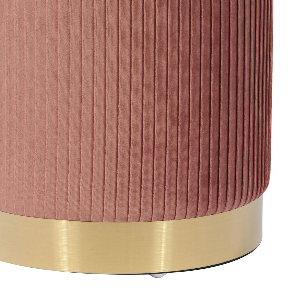 Tov Furniture Zoe Storage Ottoman in Blush Velvet Nebraska Furniture Mart