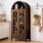 HOMLUX 71" Arched Curved Storage Cabinet in Walnut, , large