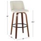 LumiSource Toriano Swivel Bar Stool with Camel Faux Leather Upholstery in Whitewashed and Black (Set of 2), , large