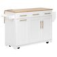 HOMLUX 59" Kitchen Island with 2 Pull Out Cabinet Organizers in White, , large