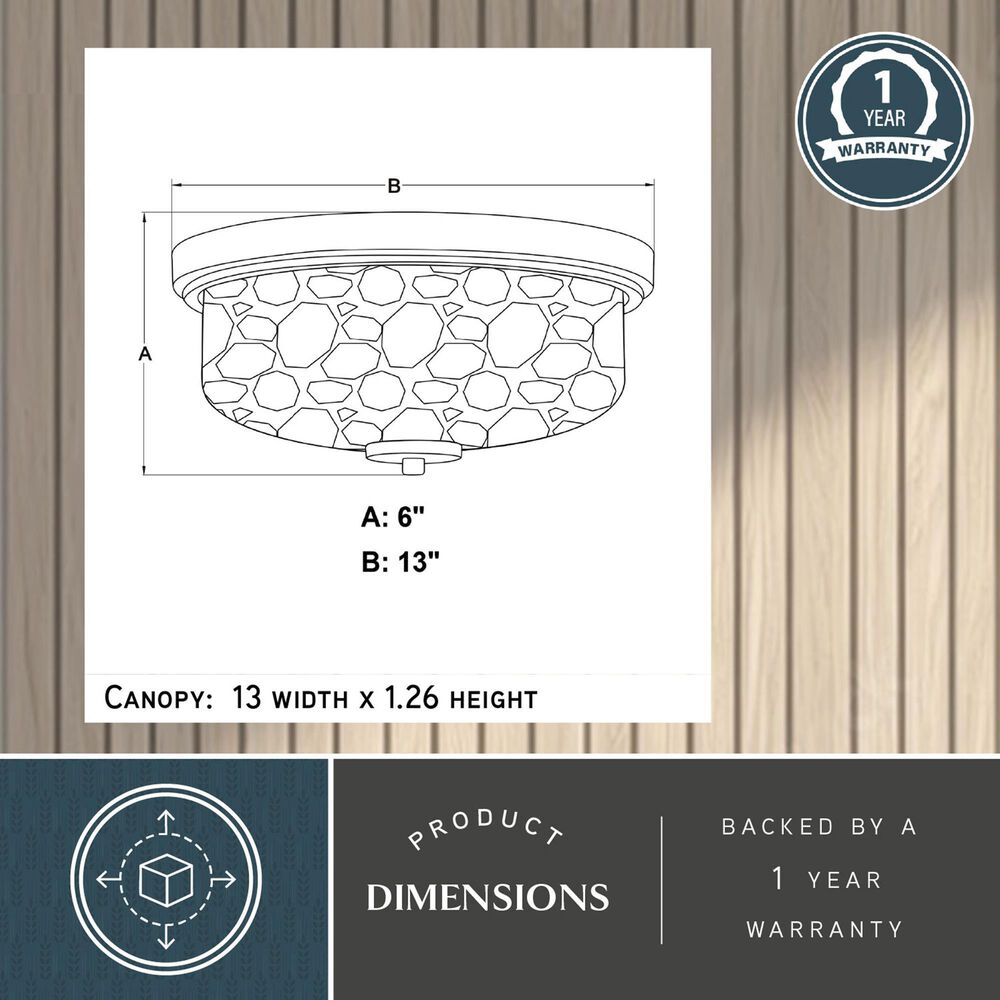 Vaxcel Northlake 2-Light Flush Mount in Matte Black, , large