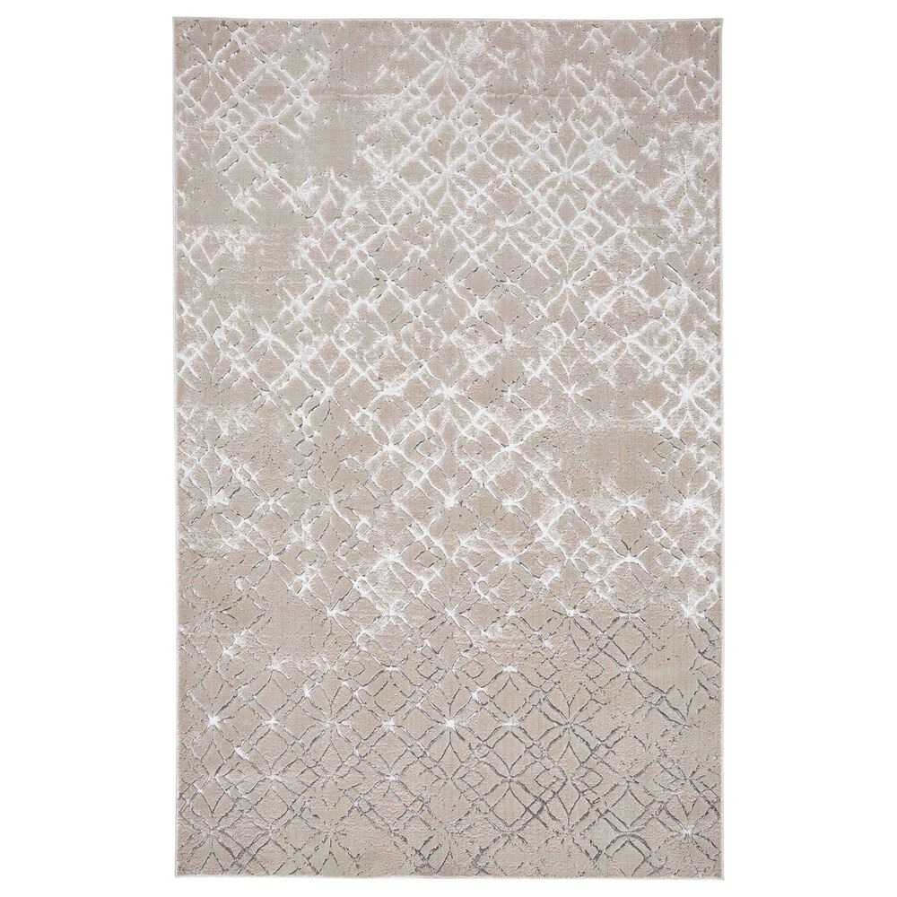 Feizy Micah 5" x 8" Beige and Silver Area Rug, , large