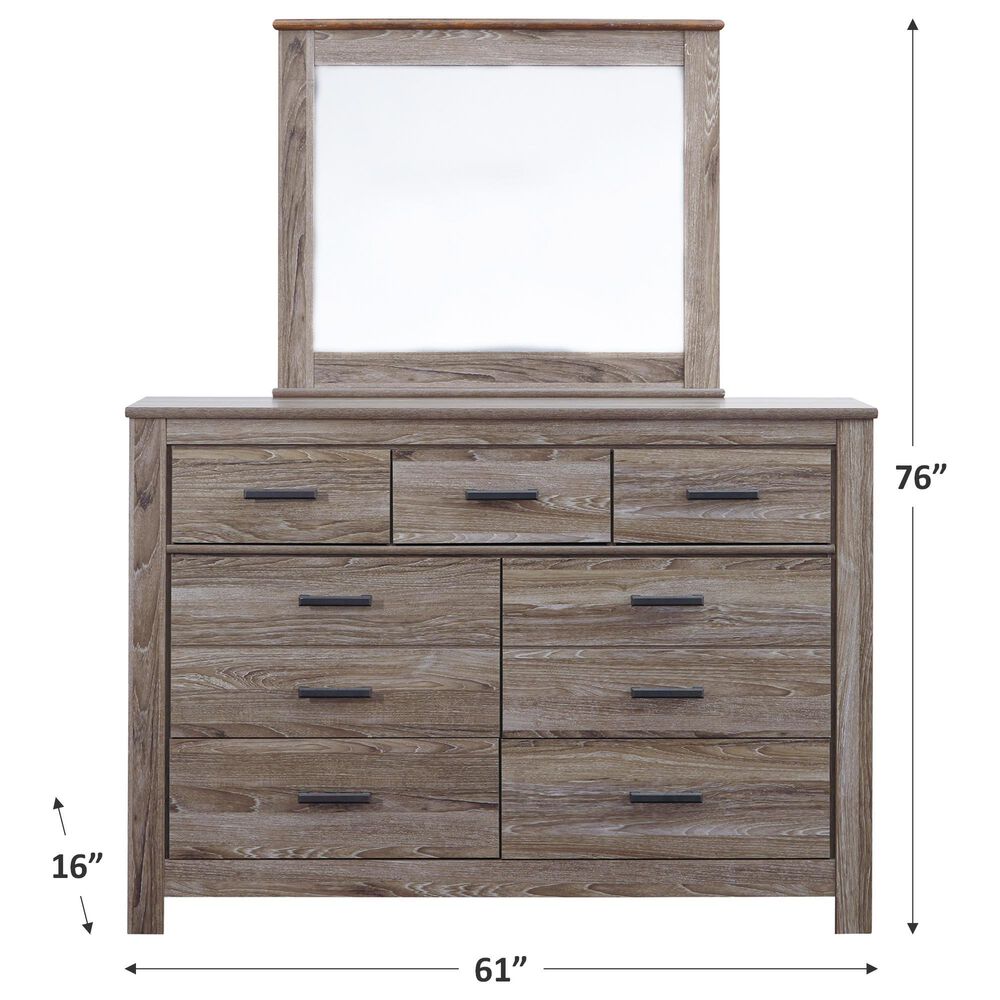 Ashley Zelen Dresser and Mirror in Warm Gray, , large