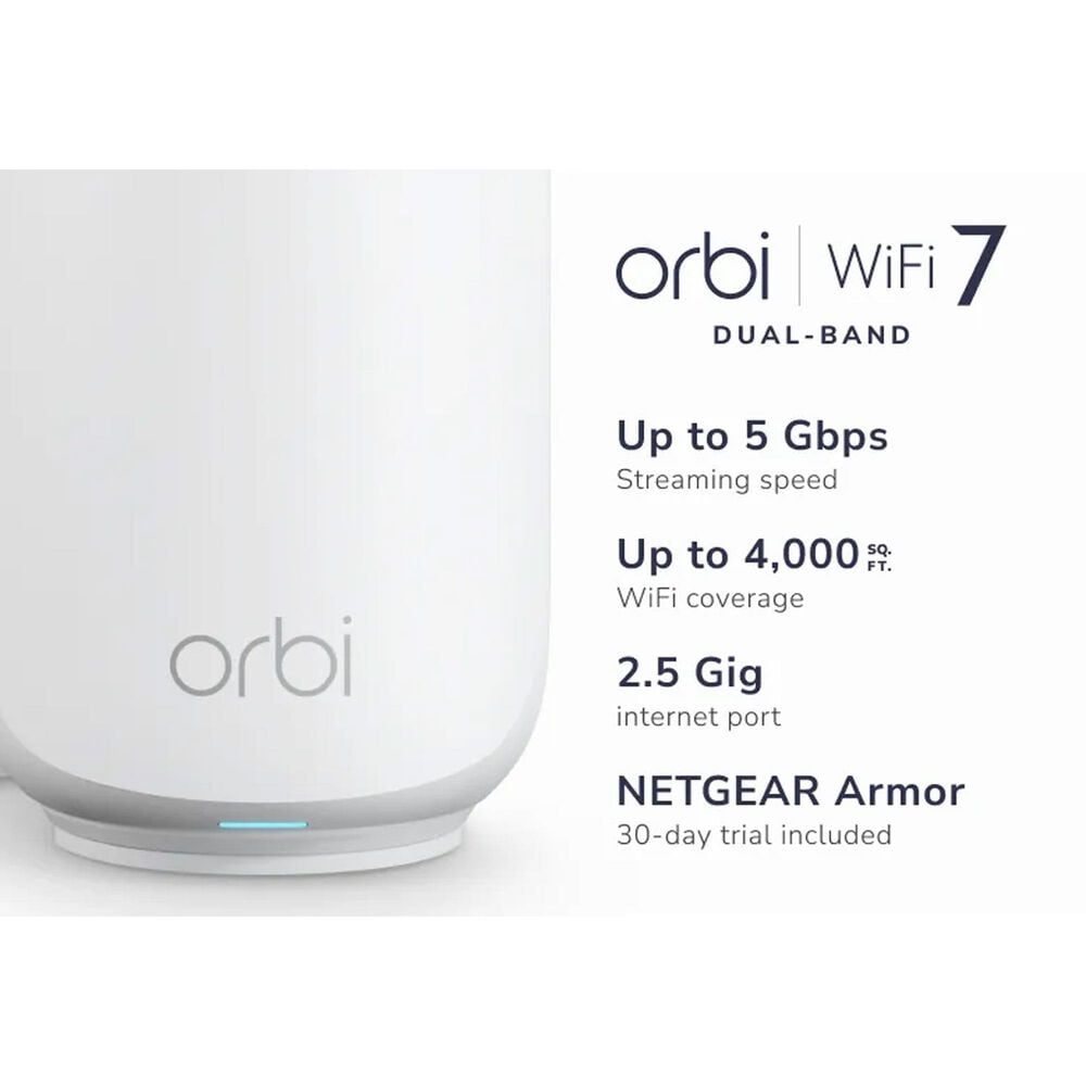 NETGEAR Orbi 370 Dual-Band Wi-Fi 7 Mesh Router in White &#40;2-Pack&#41;, , large