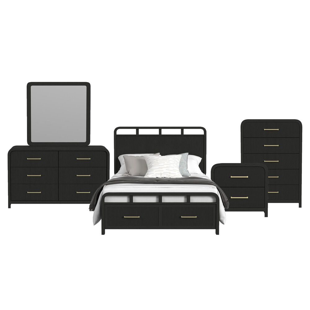 Mayberry Hill Ridgemont 5-Piece Queen Storage Bedroom Set in Black, , large