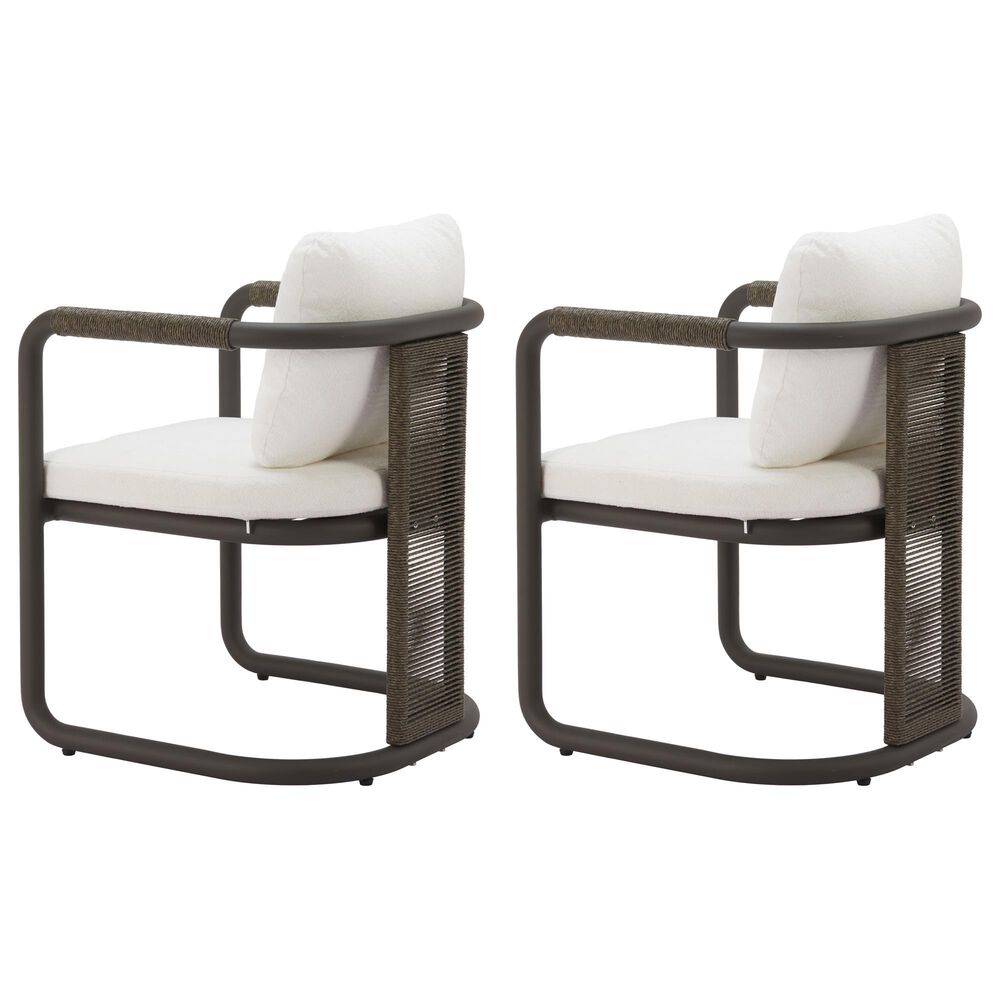 Zuo Modern Ciel Outdoor Dining Chair in Ivory (Set of 2), , large