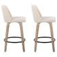 LumiSource Toriano Swivel Counter Stool with Cream Noise Fabric Upholstery in Whitewashed and Black (Set of 2), , large