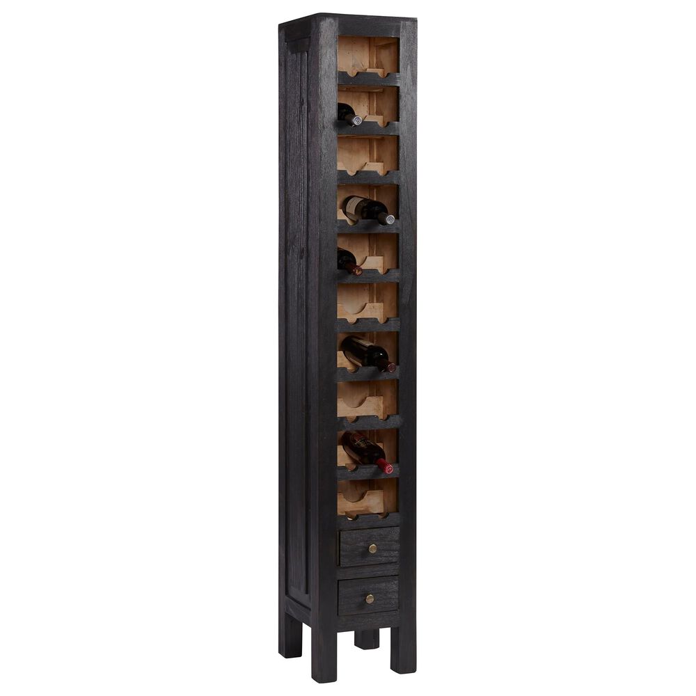 Tiddal Home Escala Wine Cabinet in Dark Gray/Natural, , large