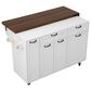 HOMLUX 102" Kitchen Island with Extendable Dining Table in White, , large