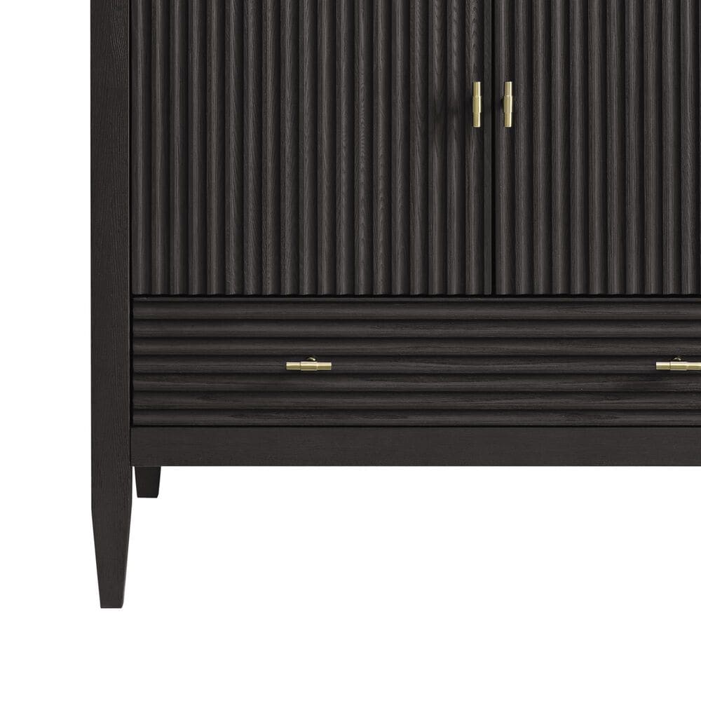 James Martin Vanities Myrrin 36&quot; Vanity in Carbon Oak with Single Hole and 3 cm White Zeus Quartz Top &amp; Backsplash, , large