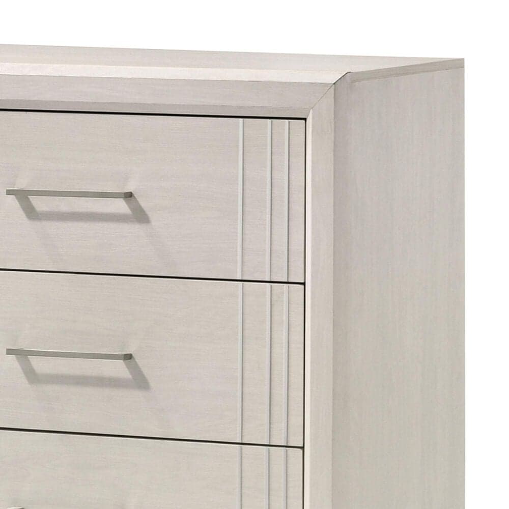 Crown Mark Charlie 3-Piece King Panel Bedroom Set in White, , large