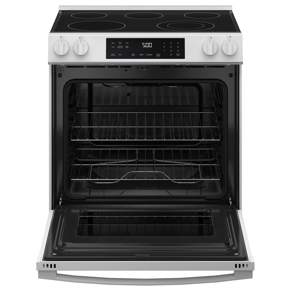 GE Appliances 30" Slide-In Electric Range with Crisp Mode in White, , large