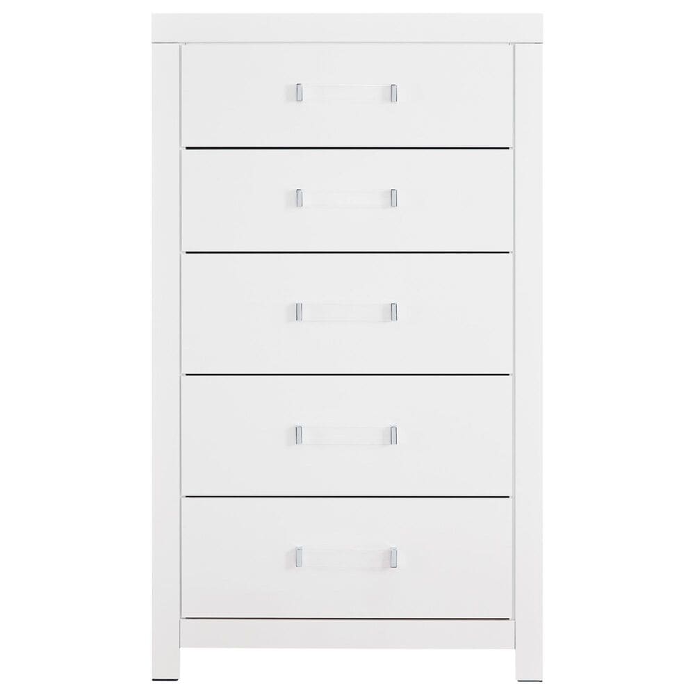 Ashley Maeling 5-Drawer Chest in Matte White, , large