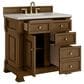 James Martin Vanities Brookfield 36" Single Bathroom Vanity in Honey Oak with 3 cm Victorian Silver Quartz Top and Rectangular Sink, , large
