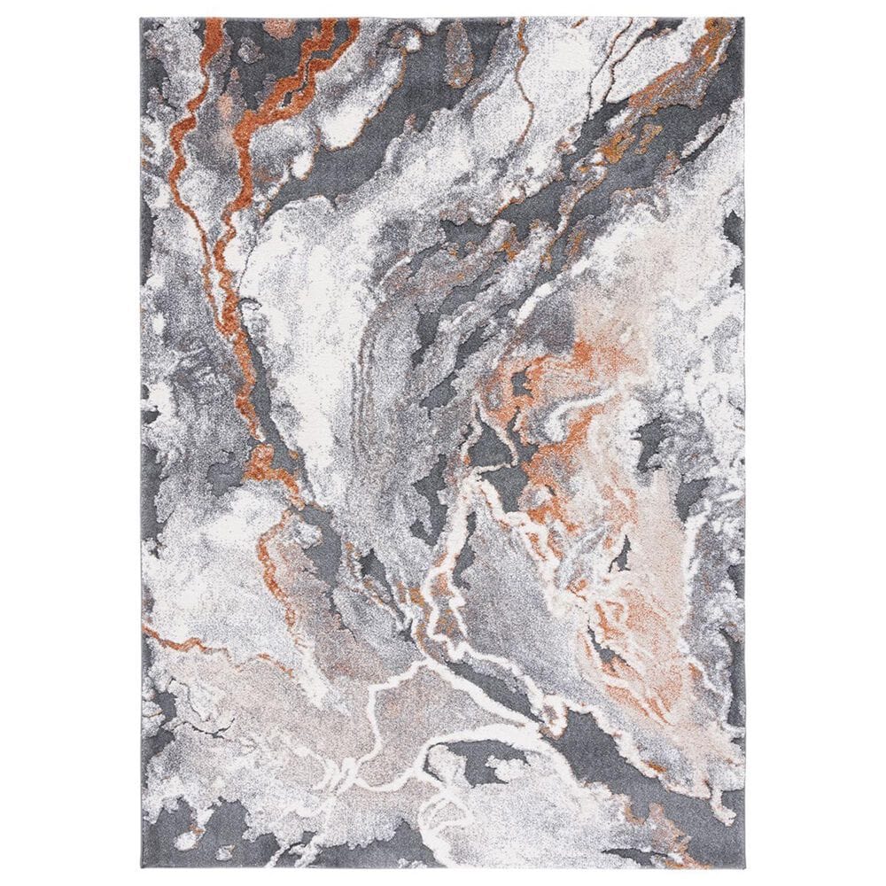 Safavieh Cyrus Shag 3" x 5" Dark Grey and Orange Area Rug, , large