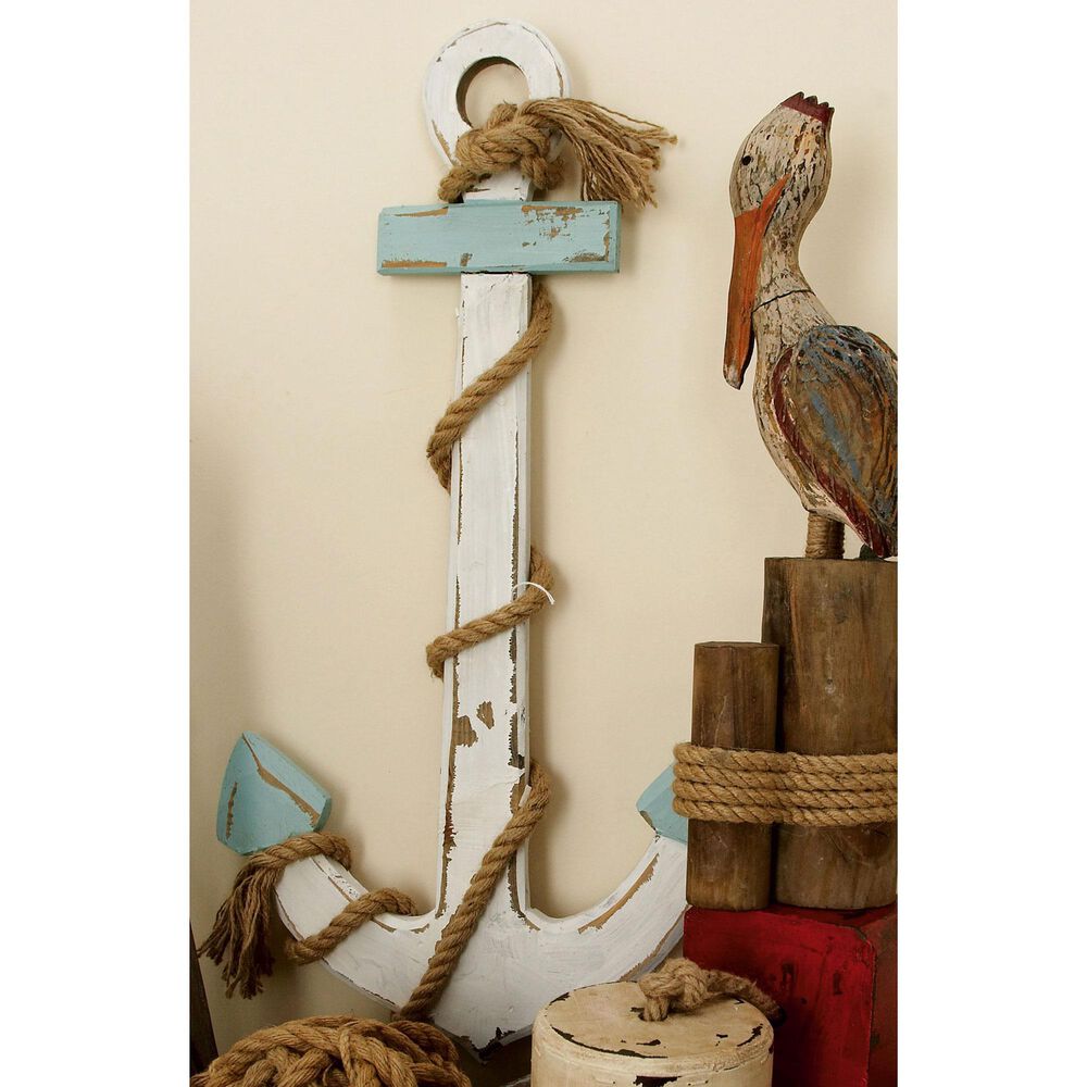 Maple and Jade 28" Anchor Wall Decor in White, , large