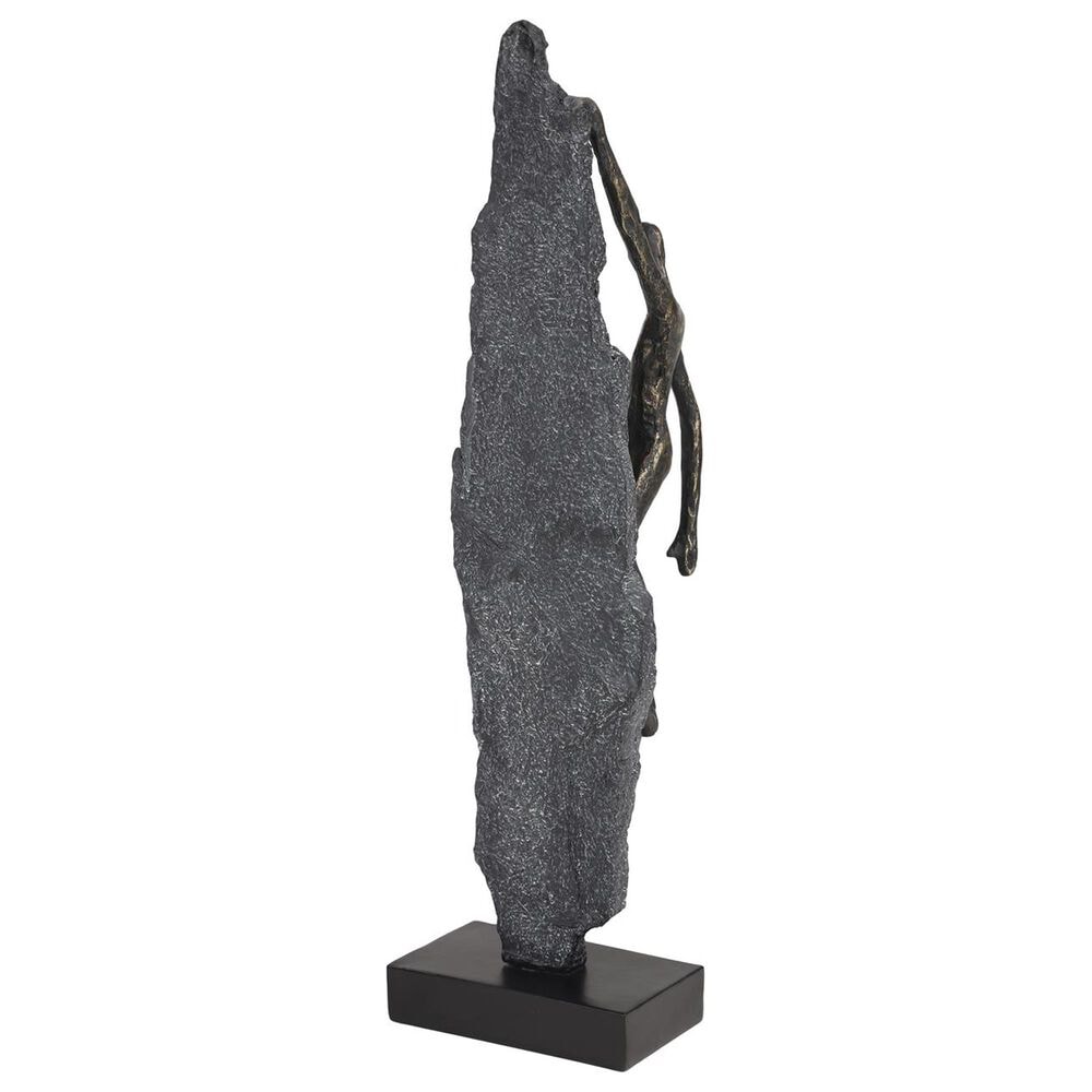 Maple and Jade People Climbing Decorative Sculpture in Bronze, Gray and Black, , large