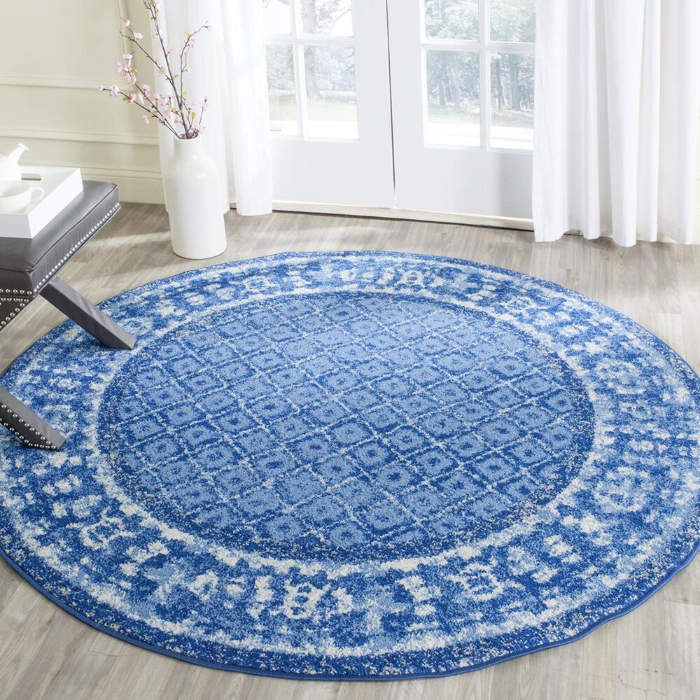 Safavieh Adirondack ADR110F-6R 6&#39; x 6&#39;  Light Blue/Dark Blue Round Rug, , large