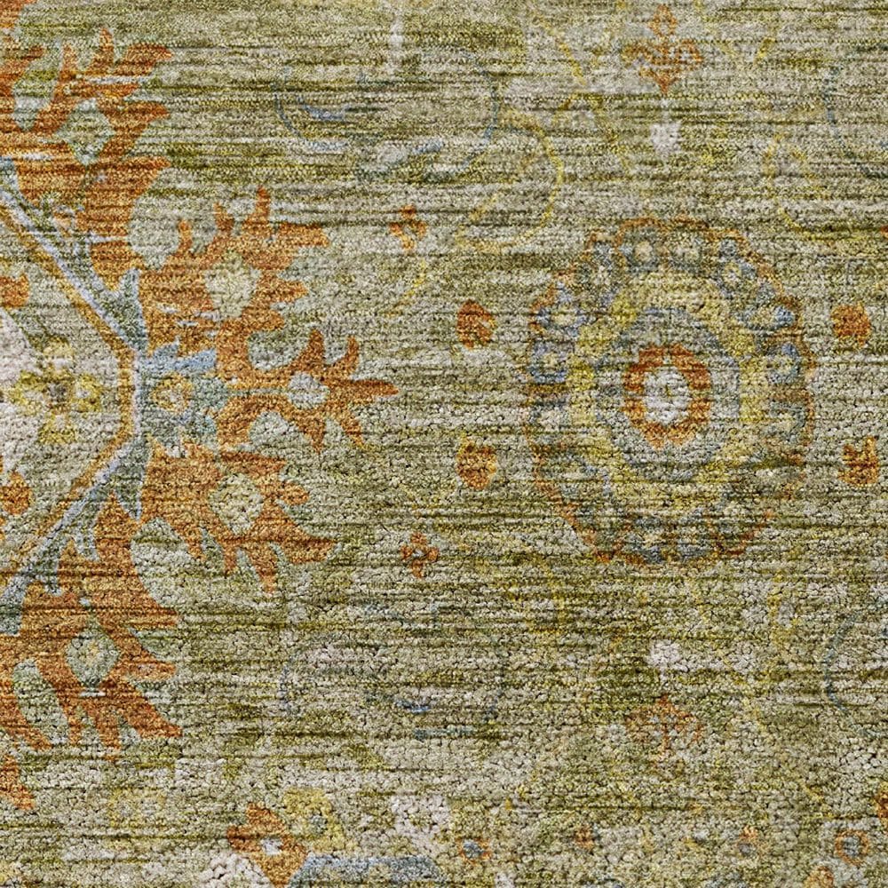 Dalyn Rug Company Silk Road Sage, Aloe, Fern, Copper and Ivory 8&#39; Round Area Rug, , large